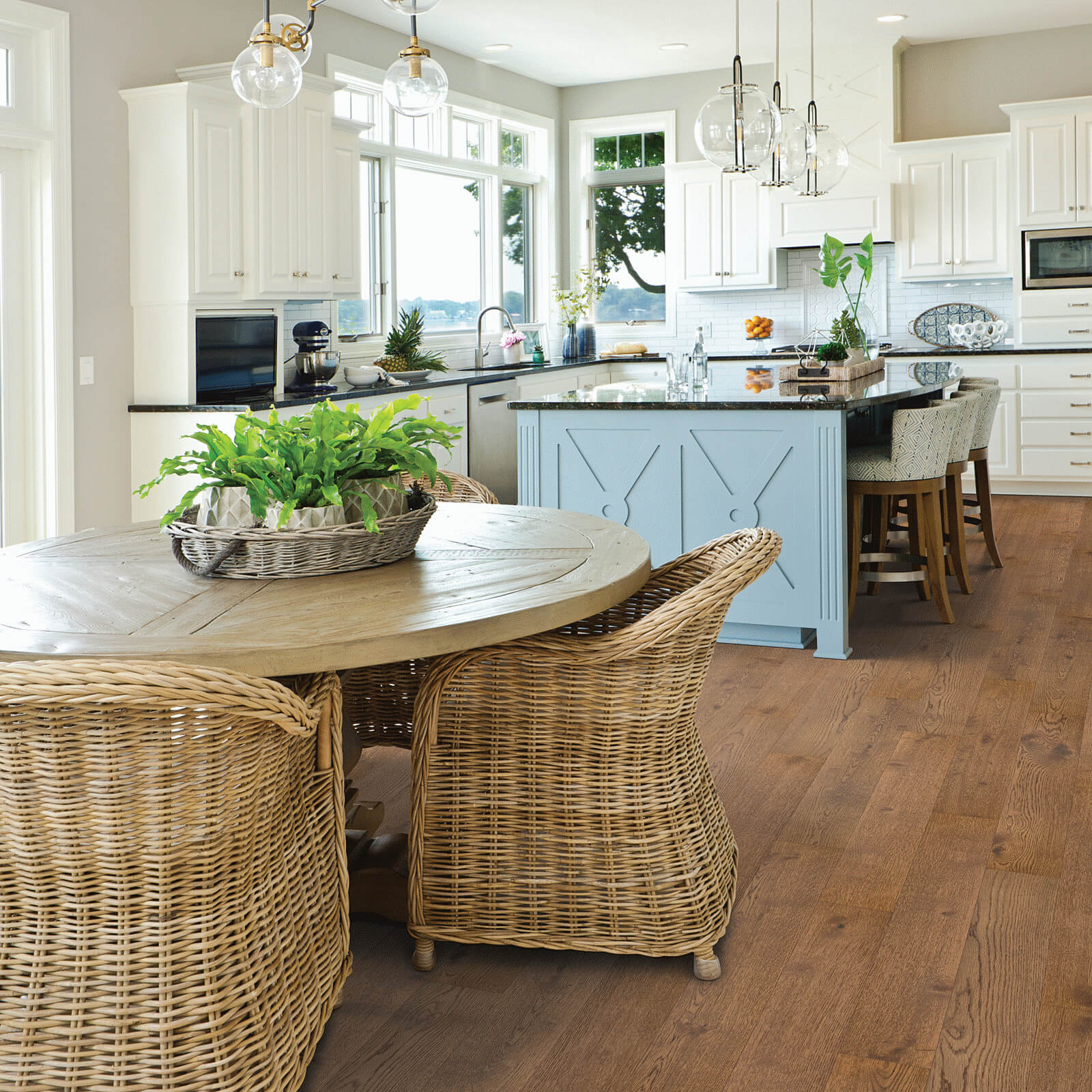 hardwood flooring in kitchen | Dehart Tile
