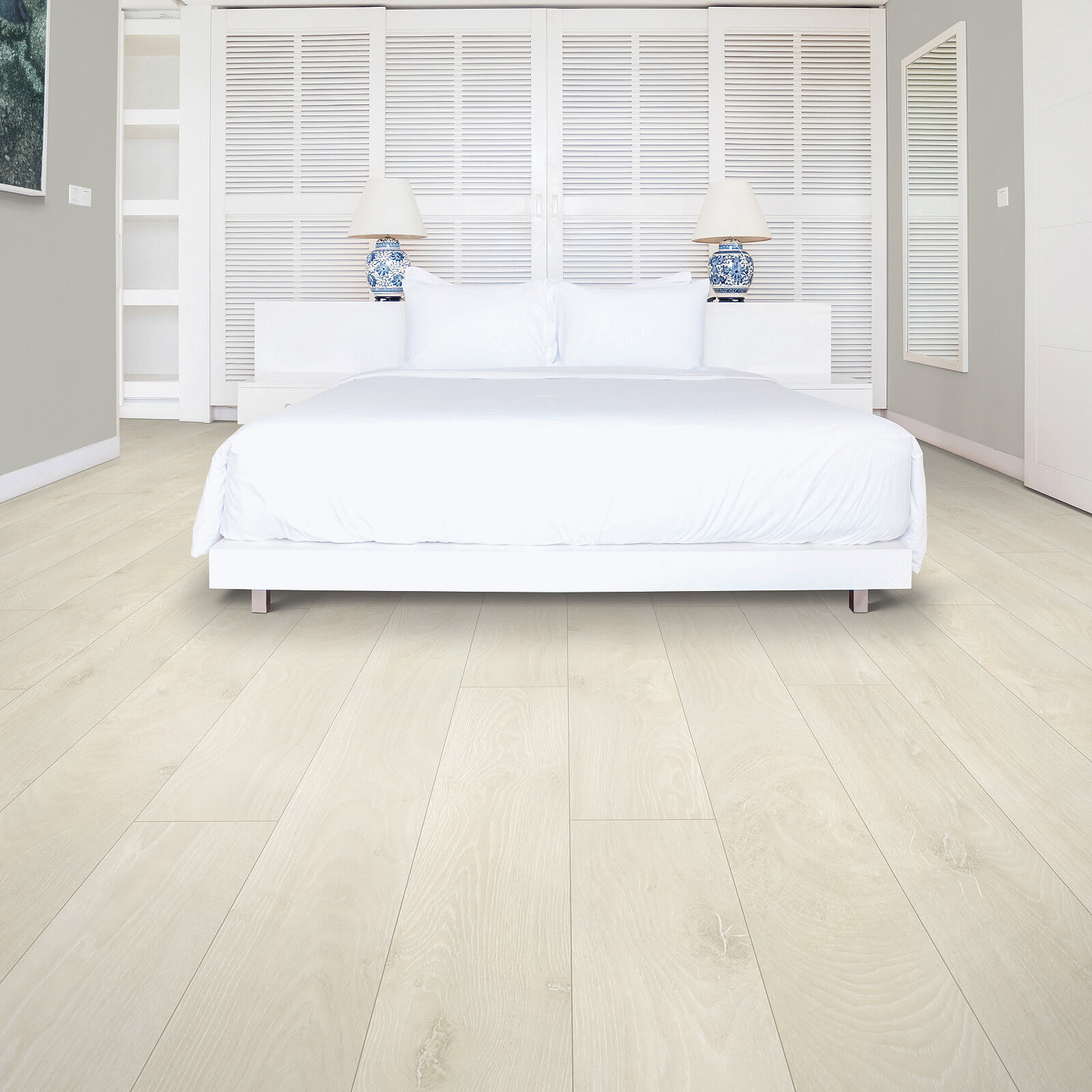 Laminate flooring in bedroom | Dehart Tile