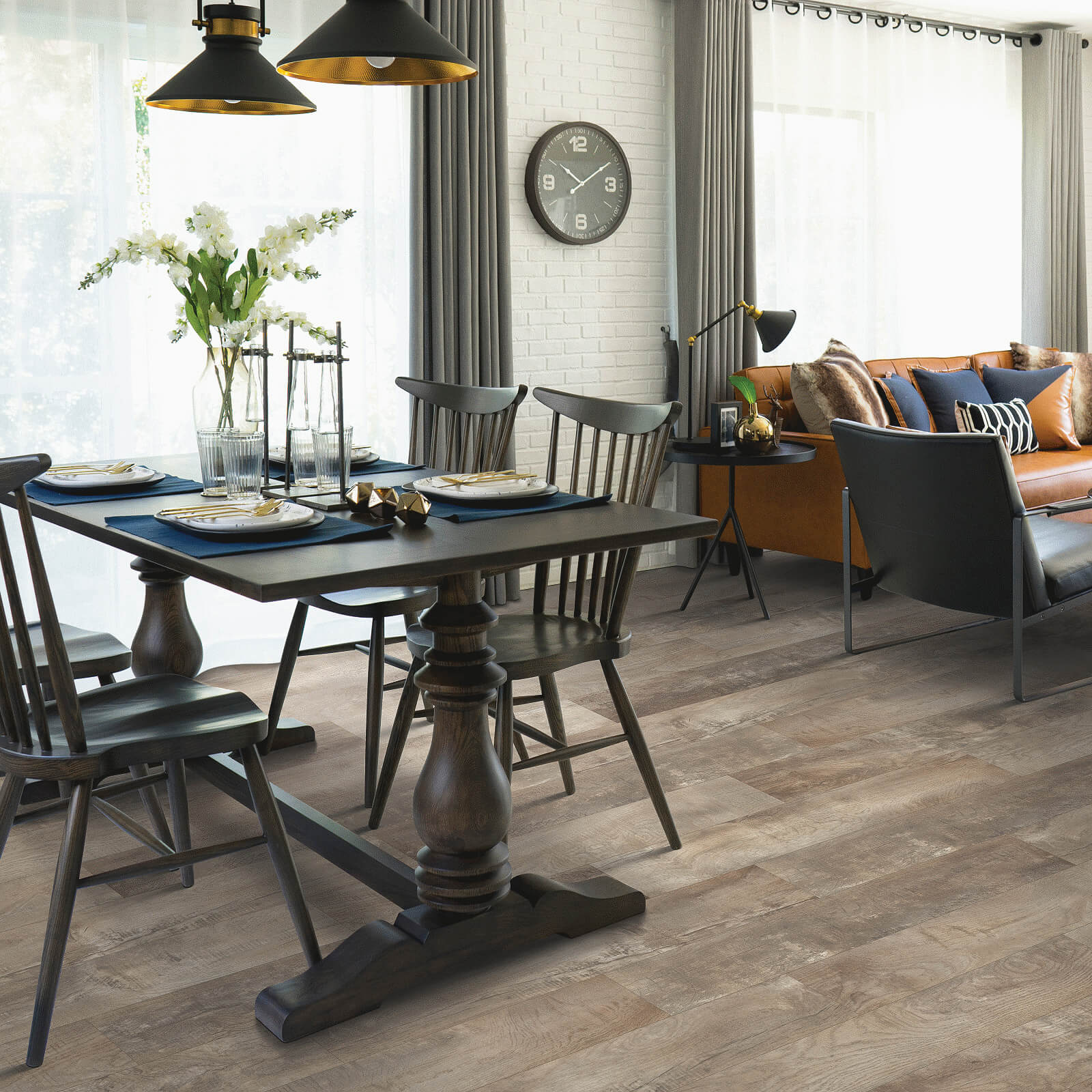 Vinyl plank flooring in kitchen | Dehart Tile