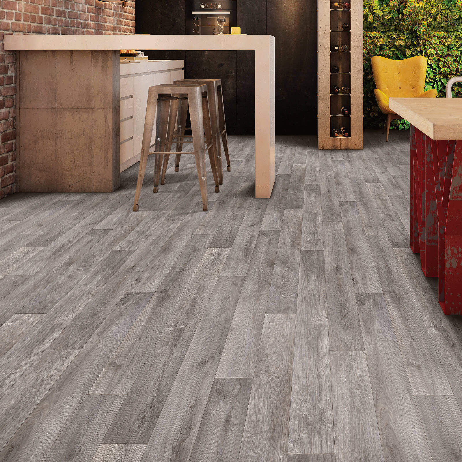 Vinyl plank flooring in workspace | Dehart Tile