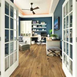 Mohawk Laminate Flooring in home office | Dehart Tile